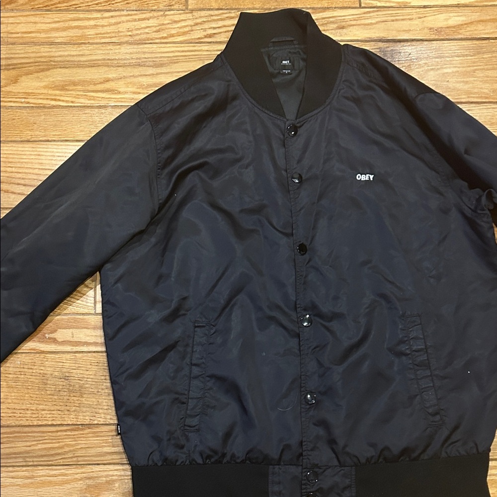 Obey Classic Black Bomber Jacket